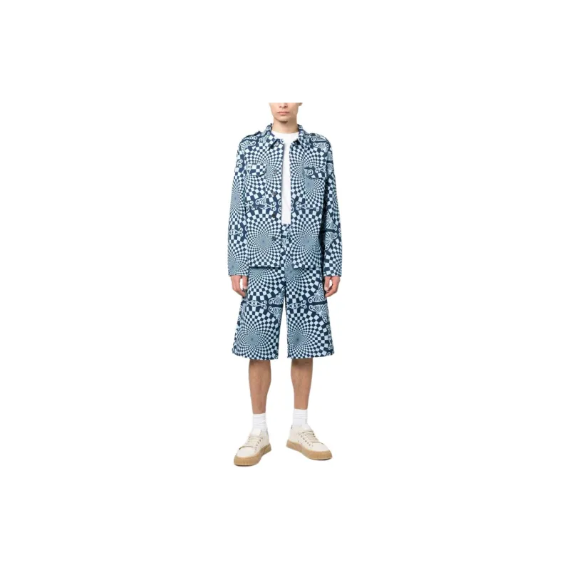 BLUEMARBLE Folk Checkerboard Print Overshirt-1