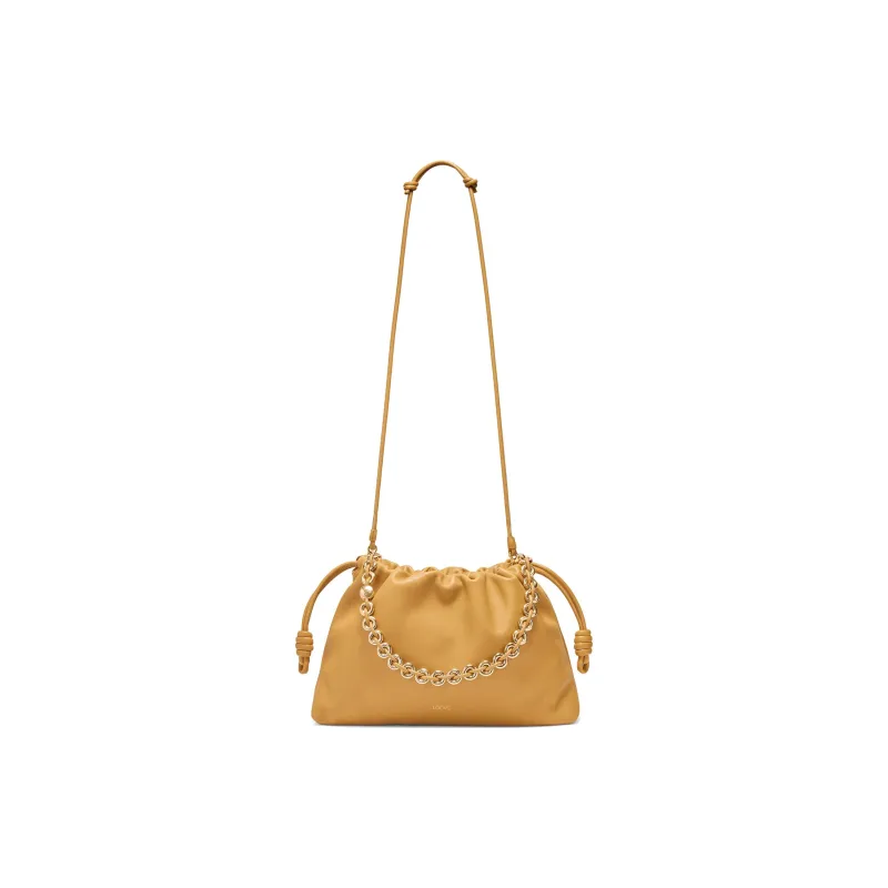 LOEWE Flamenco Soft Nappa Sheep Leather Clutch Large Size Women's Durian Yellow-1