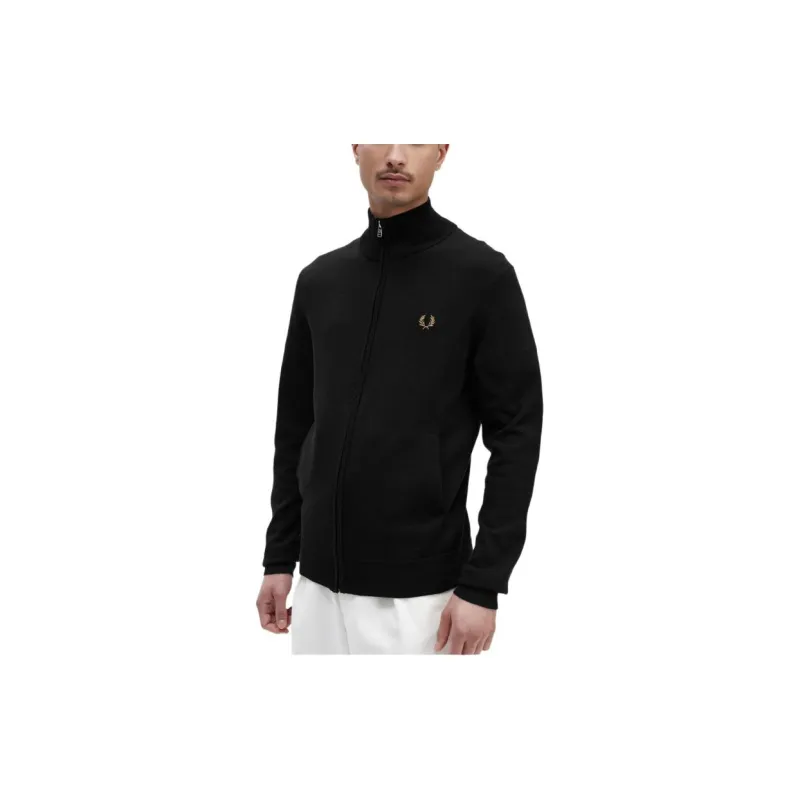 FRED PERRY Classic Zip Through Cardigan Jackets & Coats Men's Black-3