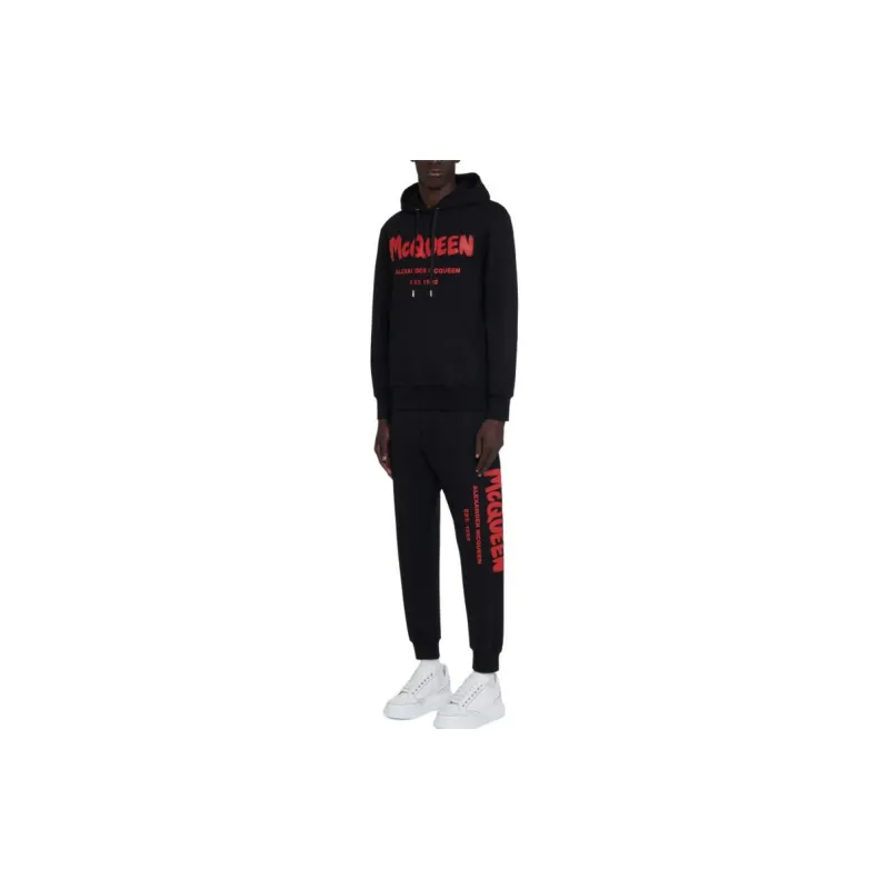 Alexander McQueen Logo Printed Drawstring Hoodie-3