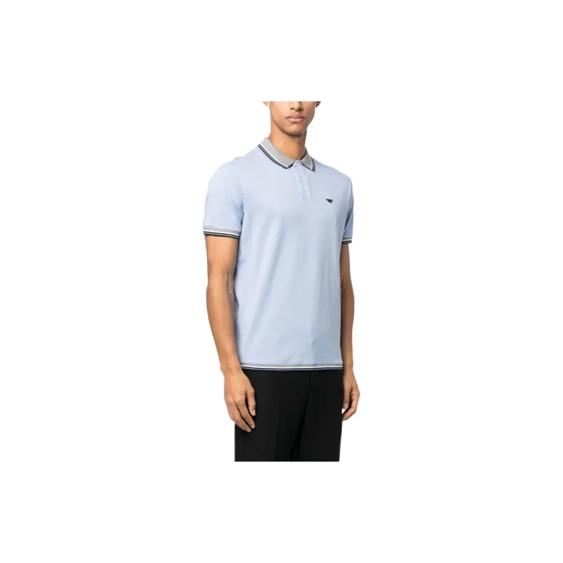 EMPORIO ARMANI SS23 Polo Shirt Men's Sky Blue-3