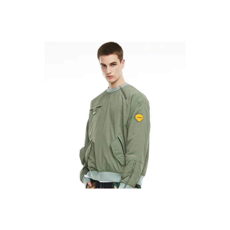 Ed Hardy Crew Neck Puffer Jacket Men's Olive Green-4
