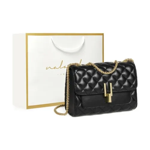 Narandu Cow Leather Patchwork Synthetic Leather Crossbody Bag Small Size Women's Black/Ecru