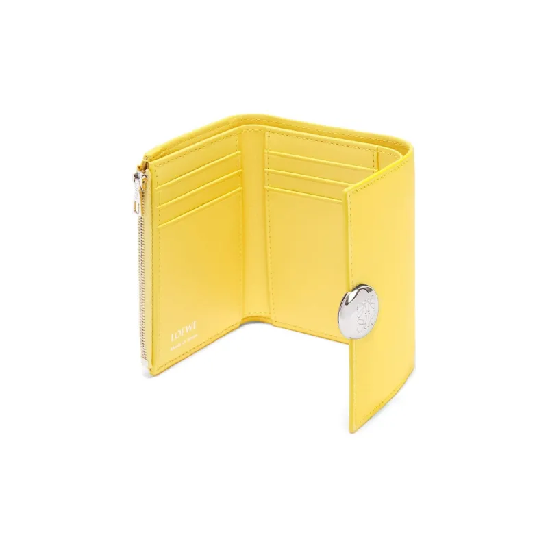 LOEWE Shiny Nappa Calfskin Wallet Small Size Women's Corn Yellow-2