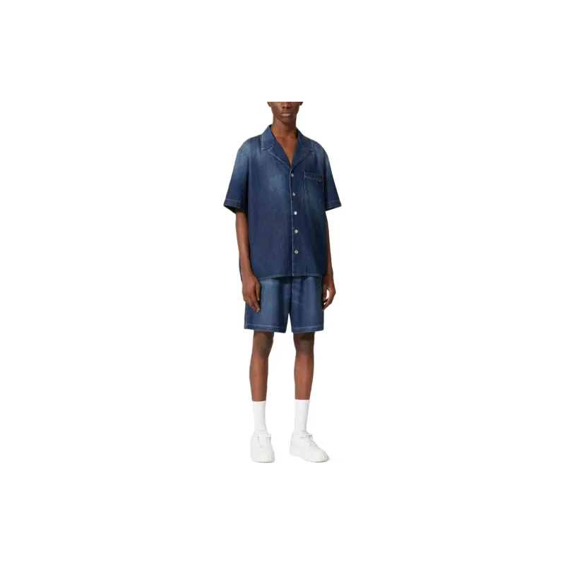 Valentino Denim Chambray Bowling Shirt-1