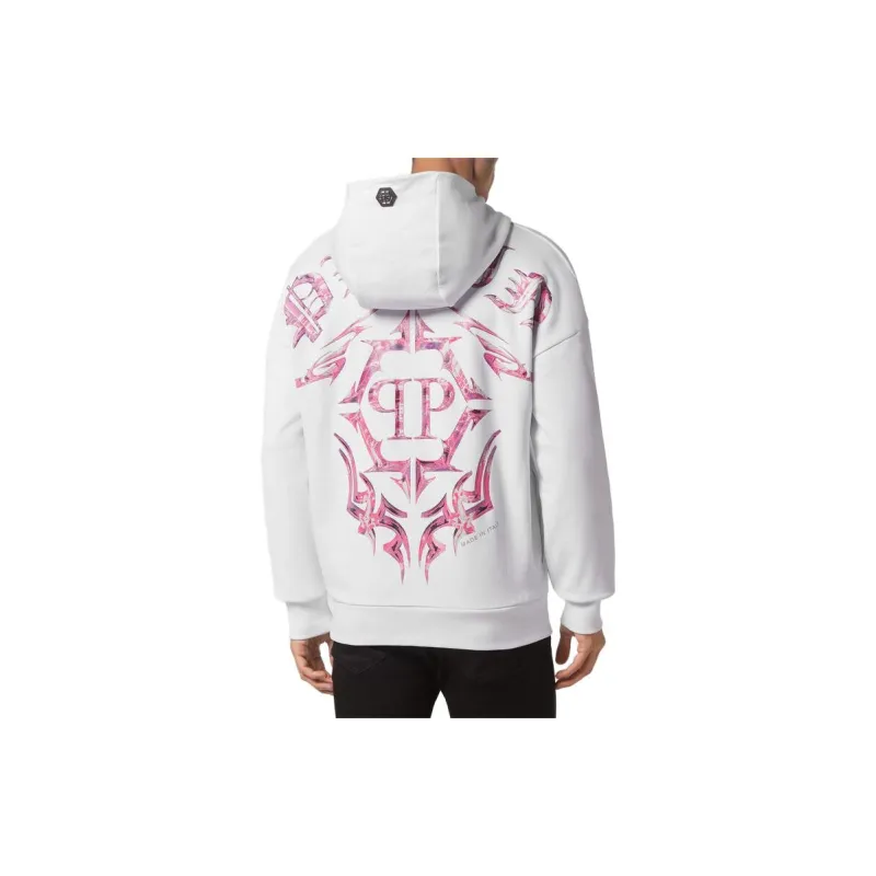 PHILIPP PLEIN Chrome Logo print Cotton Hoodie-2