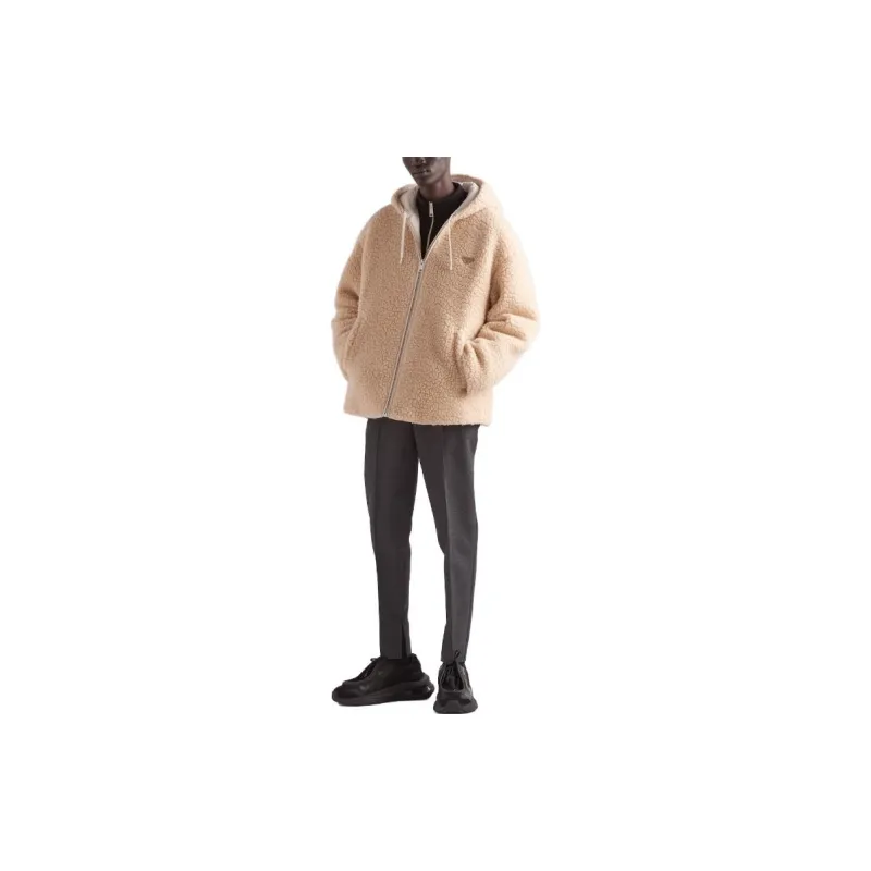 PRADA Triangle-logo Fleece Jacket-1