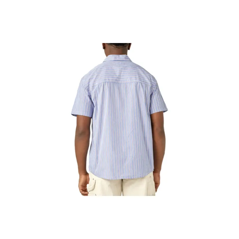 Dickies Shirt Men's Blue/Brown Stripes-1