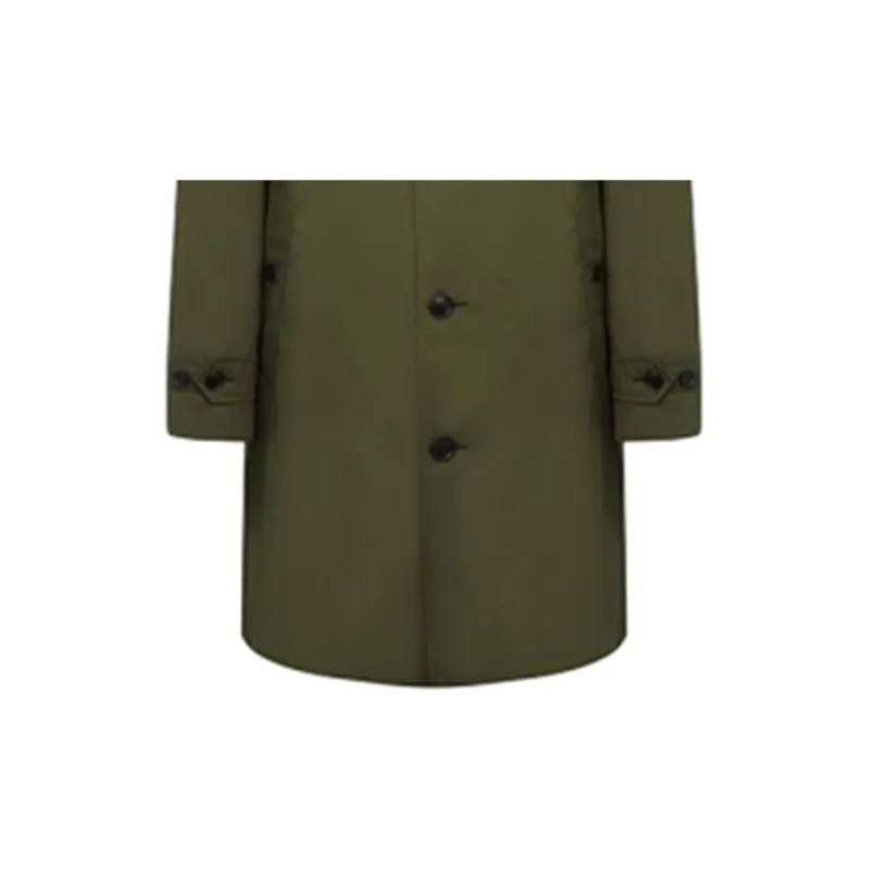 Burberry Trench Coats Men Army Green-4