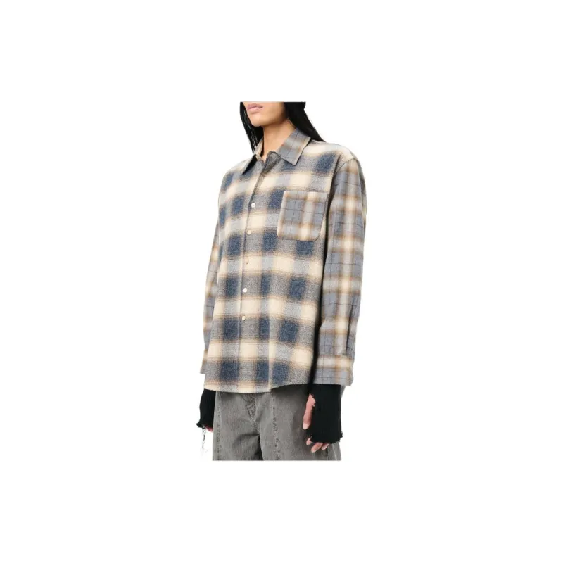 OUR LEGACY Above Check Pattern Buttoned Shirt-6