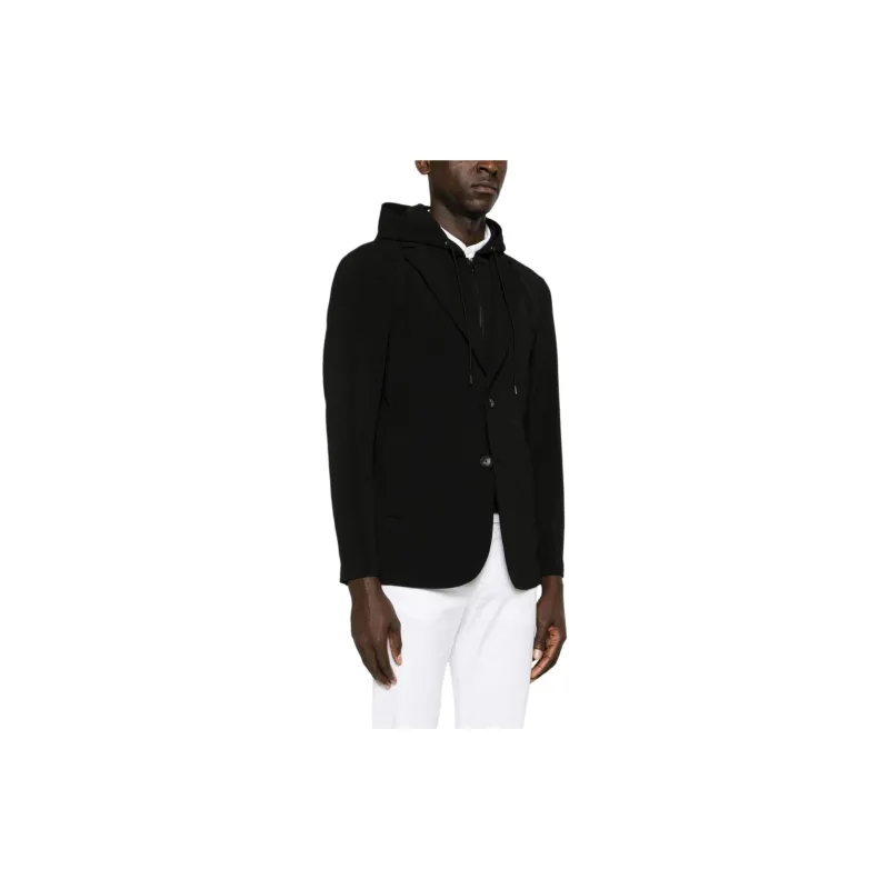 EMPORIO ARMANI Hooded Single breasted Blazer-3