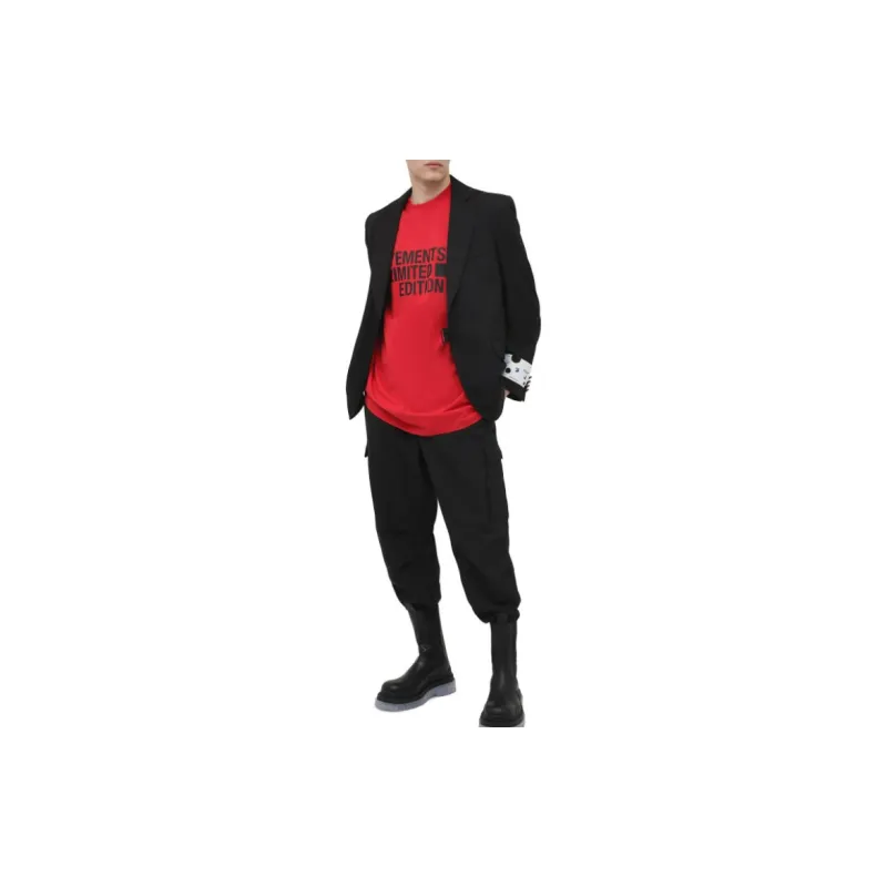 Vetements T-Shirts Unisex Red-1