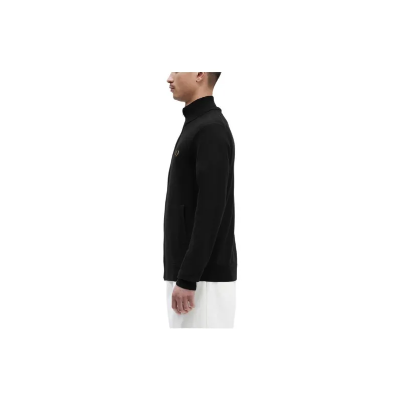 FRED PERRY Classic Zip Through Cardigan Jackets & Coats Men's Black-4