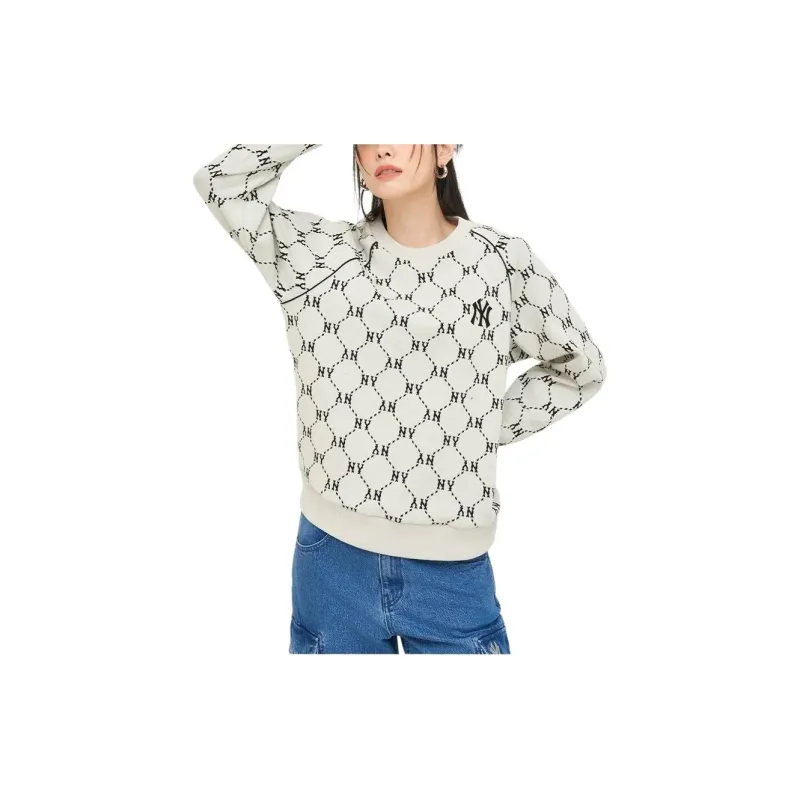 MLB New York Yankees Sweatshirt Unisex Dark Cream-3