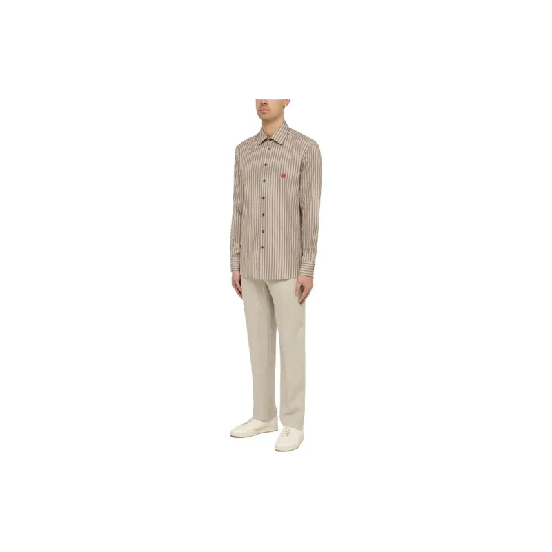 ETRO Pegaso Embroidered Striped Shirt-2