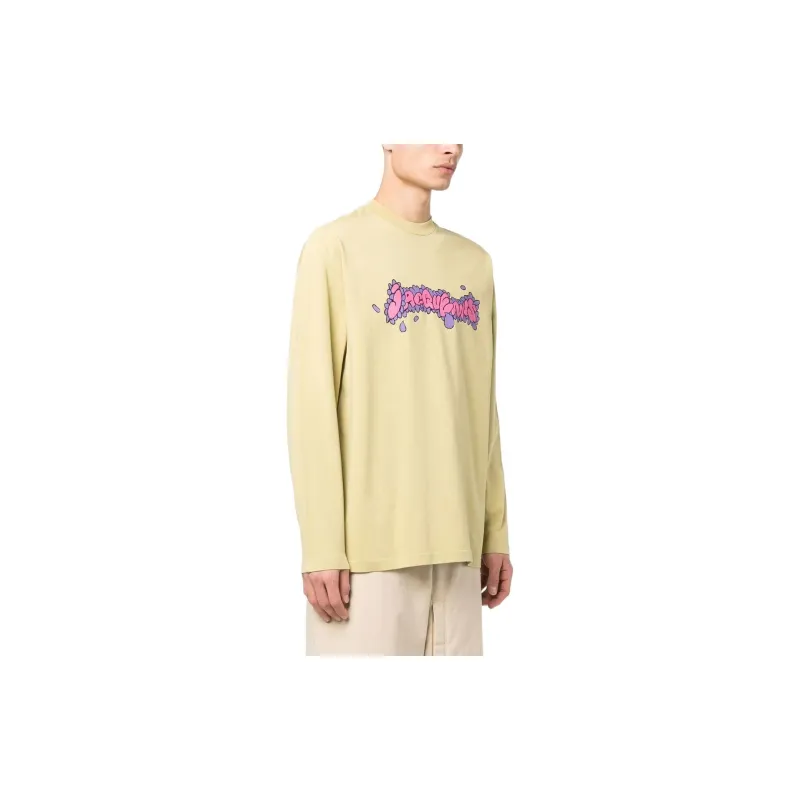 Jacquemus Le T Shirt Desenho Manches Longues Daisy Logo Long Sleeve T shirt-3