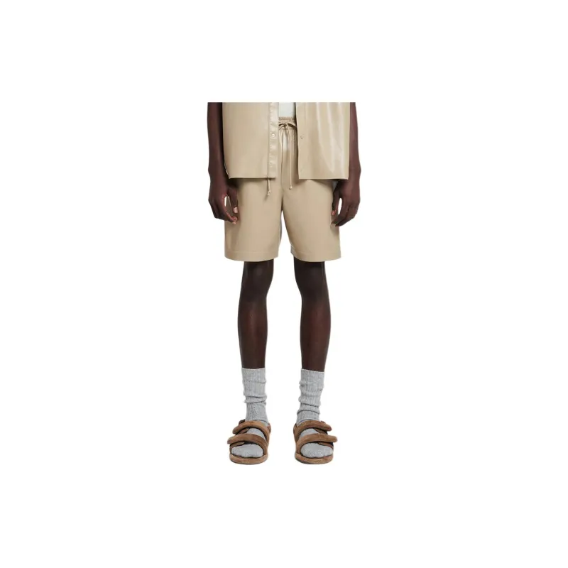 NANUSHKA Elasticated waist Faux leather Shorts-1