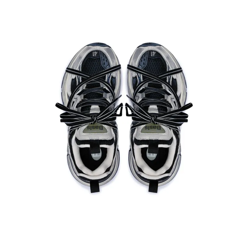 BASLS Abrasion Resistant Breathable Height Increasing Low Top Chunky Sneakers Unisex-9