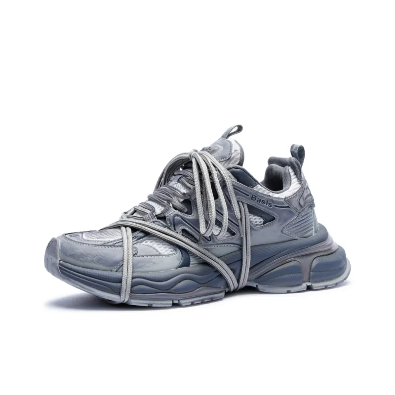 BASLS Abrasion Resistant Breathable Height Increasing Low Top Chunky Sneakers Unisex-13