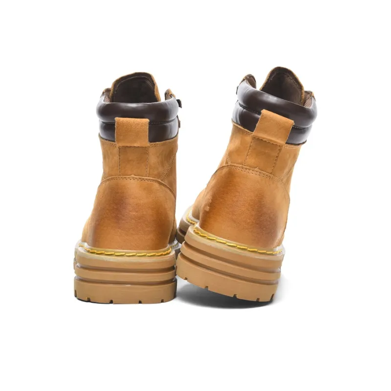 LONSDALE Height Increasing Abrasion Resistant Slip Resistant Mid Top Pigskin, Casual Versatile Martin Boots Unisex-3