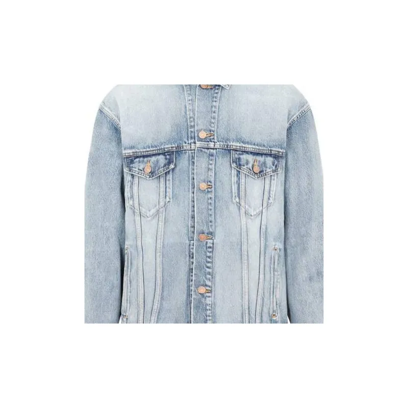 Balenciaga Large Fit Grafitti Backlogo Denim Jacket-10