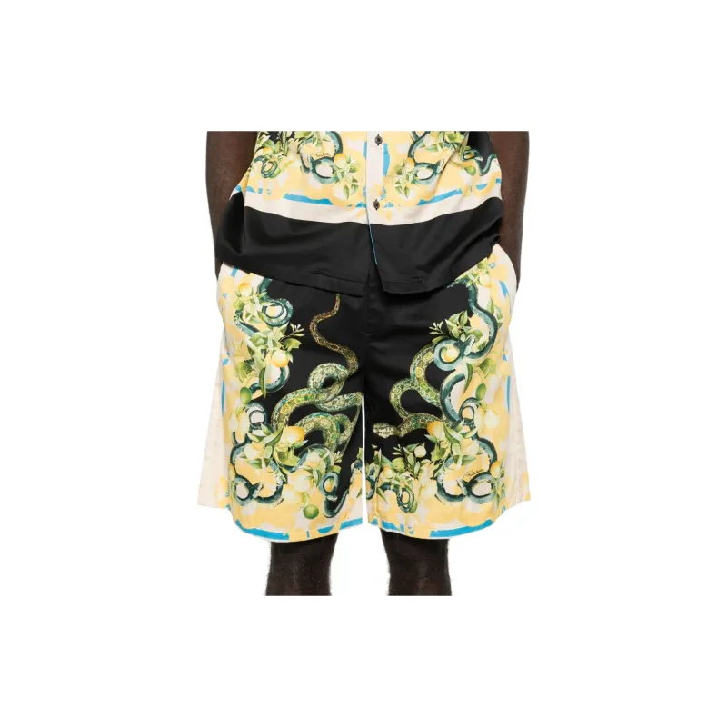 Roberto Cavalli Lemon And Snake print Bermuda Shorts-4