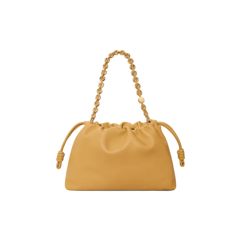 LOEWE Flamenco Soft Nappa Sheep Leather Clutch Large Size Women's Durian Yellow-6