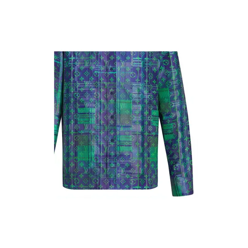 LOUIS VUITTON Monogram Neon Check Oversized Business Shirt-6