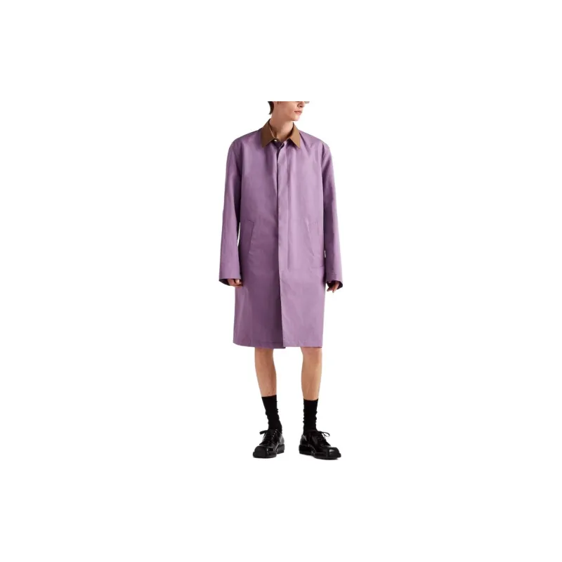 PRADA Cotton Raincoat Coats Men's Purple-1
