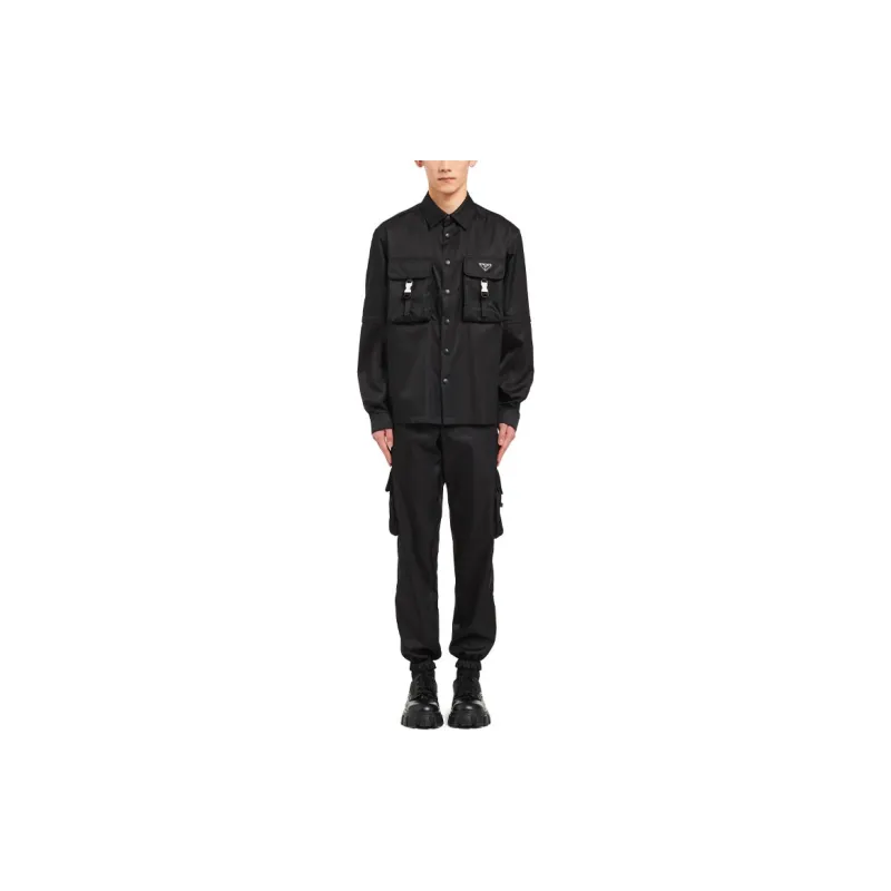 PRADA Re Nylon Triangle logo Shirt-2