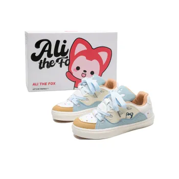 ALI THE FOX Anti Slip Wear Resistant Lightweight Breathable Low Top Skateboard Shoes Women's Sea Salt Blue