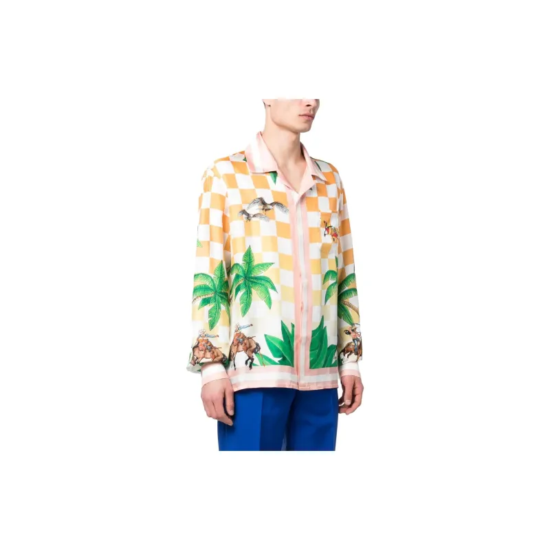 CASABLANCA Tennis Club Silk Shirt-3