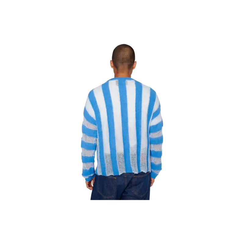 Brain Dead FUZZY THREADBARE SWEATER Sweater Unisex Light Blue-3