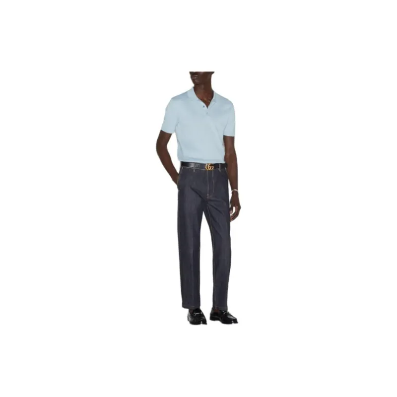 GUCCI SS24 Polo Shirt Men's Light Blue-2