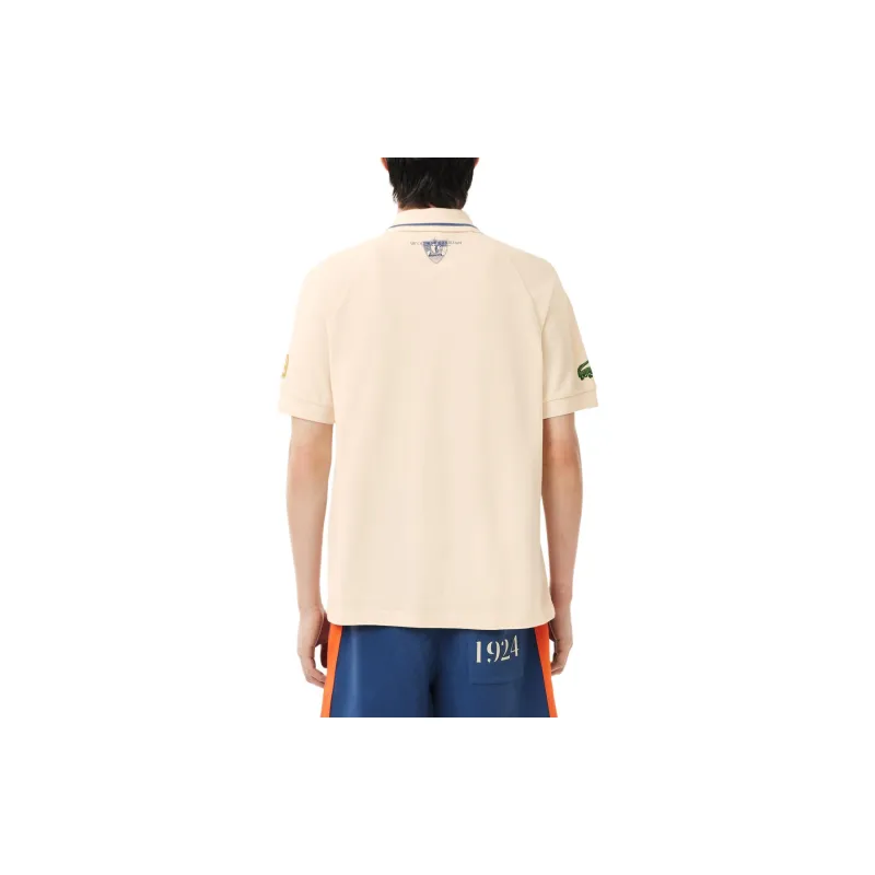 LACOSTE Olympic Co-branded Edition Polo Shirts Men Beige-2