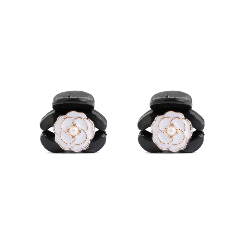 ZANC Acrylic Hair Clips Women's Black White-22