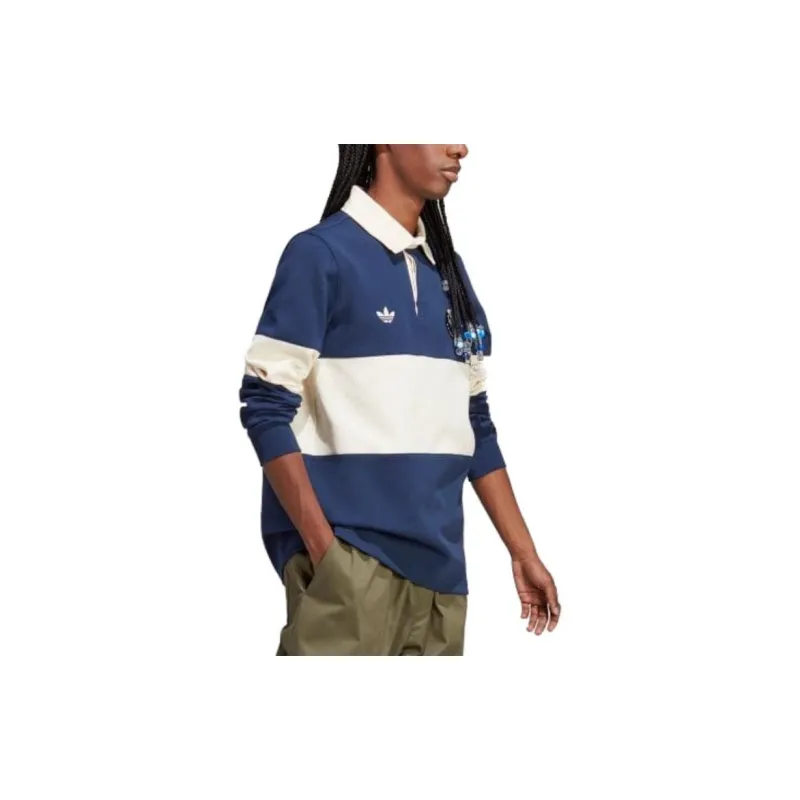 Adidas Originals BLOKEPOP Polo Shirt Men's Blue White-3