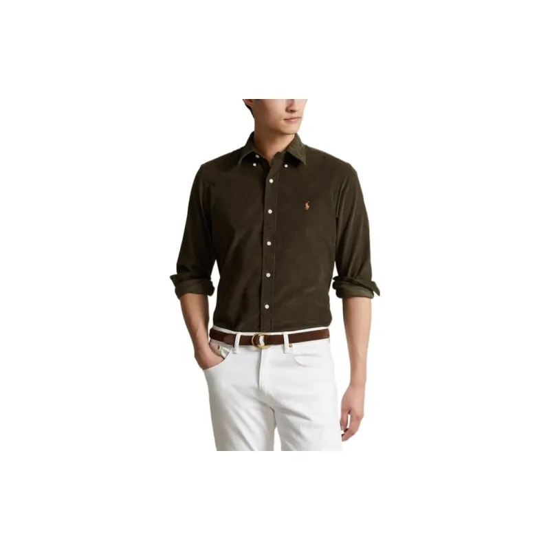 Polo Ralph Lauren Shirts Men Brown Green-3