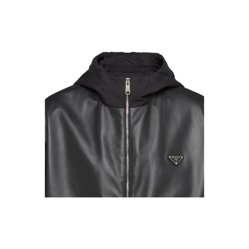 PRADA Triangle logo Hooded Jacket-5