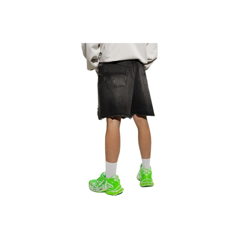 Balenciaga FW22 Denim Shorts Men's Charcoal-2