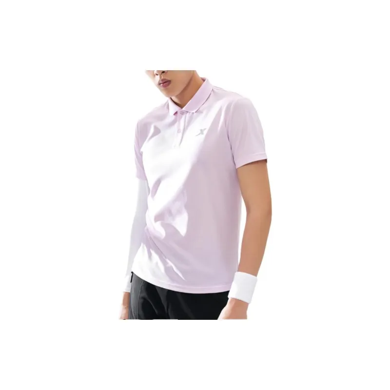XTEP Comprehensive Training Short Sleeved Polo Shirt Men's Pink Purple-3