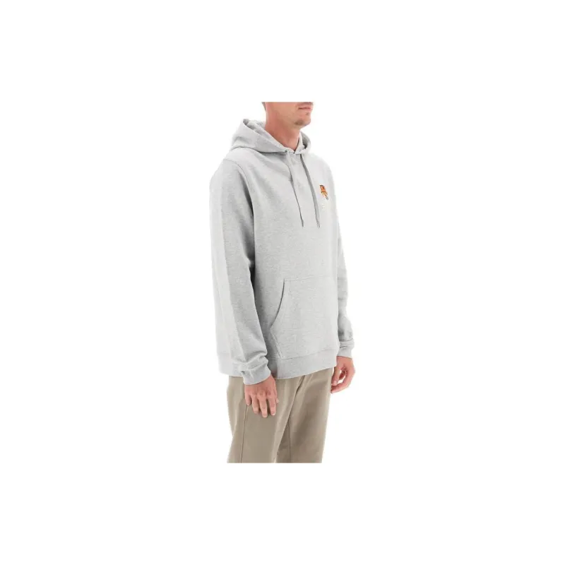 BARBOUR X Maison Kitsuné Logo embroidered Cotton Hoodie-3