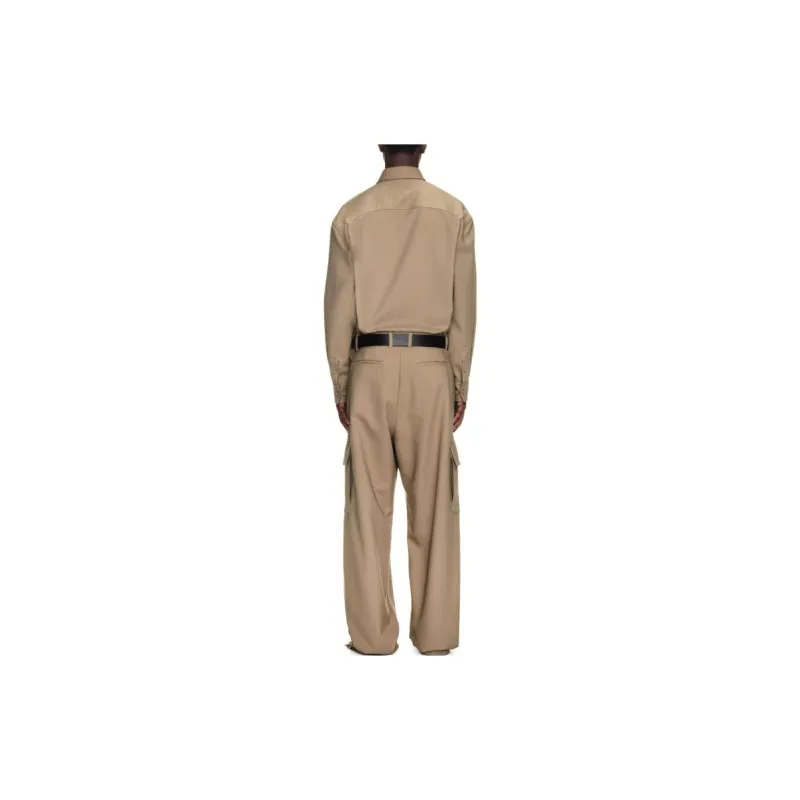 OFF WHITE Ow Emb Drill Wide leg Cargo Trousers-4