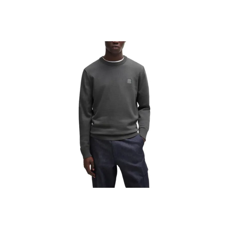 HUGO BOSS Kanovano Logo Patch Knitted Jumper-1