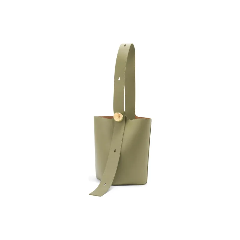 LOEWE Bucket Series Cow Leather Bucket Bag Handbag Shoulder Bag Medium Size Unisex Eucalyptus Green-3