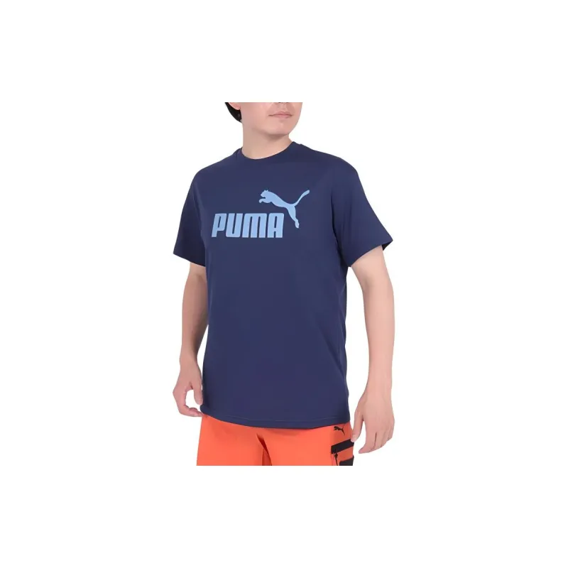 PUMA ESS+ MX NO1 T Shirt Men's Marine Blue-3