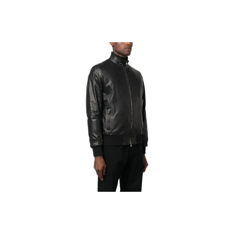 BARBA Zip-up Leather Jacket-3