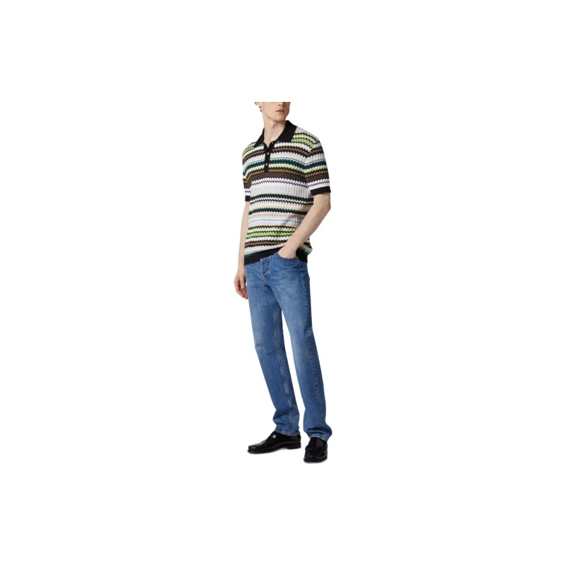 MISSONI Five-pocket-denim Mit Einsatz In Zickzackoptik Jeans Men's Blue-3