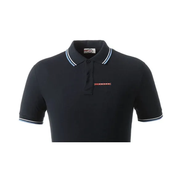 PRADA Polo Shirts Men Blue Black-3