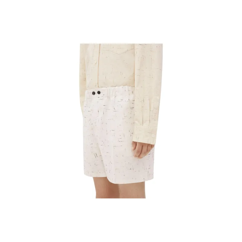 Bottega Veneta Textured Criss Cross Viscose Silk Shorts Casual Shorts Men's White-4